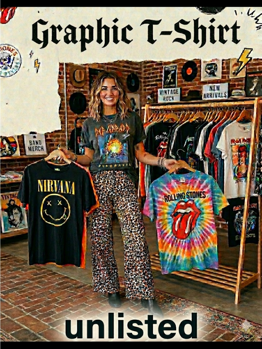 Unlisted Graphic Tee Shirts - Multicolor — Flyer for Live Show Unlisted Items